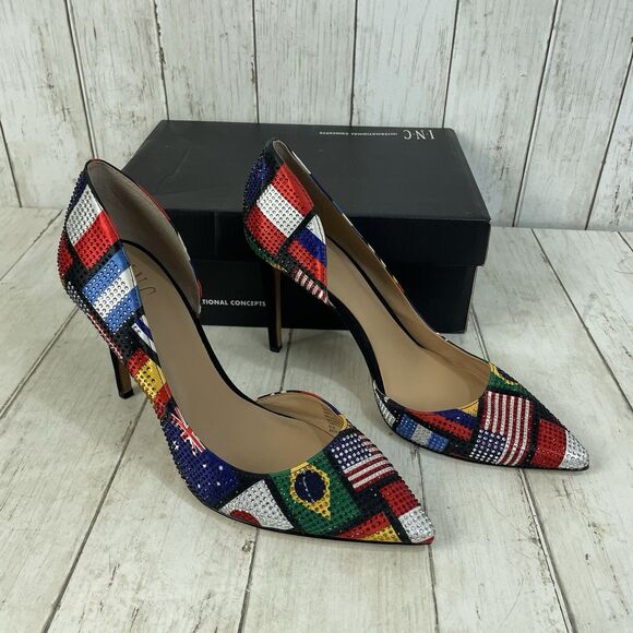 INC International Concepts Shoes - INC International Concepts Colorful Flag Kenjay D'OrsayHeels, Size 8.5